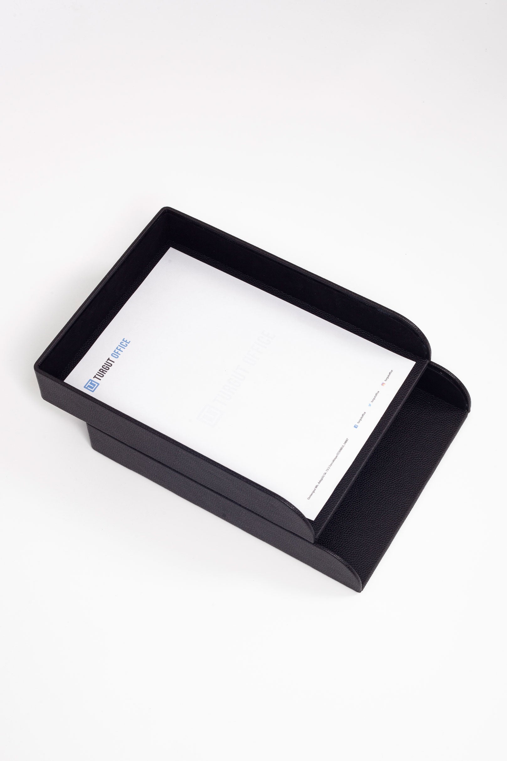 Felix Leather Document Rack Black Double