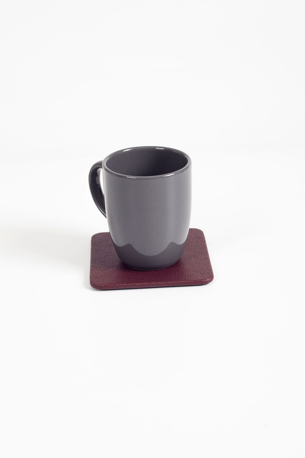 Leather Coaster Claret Red 1 Piece