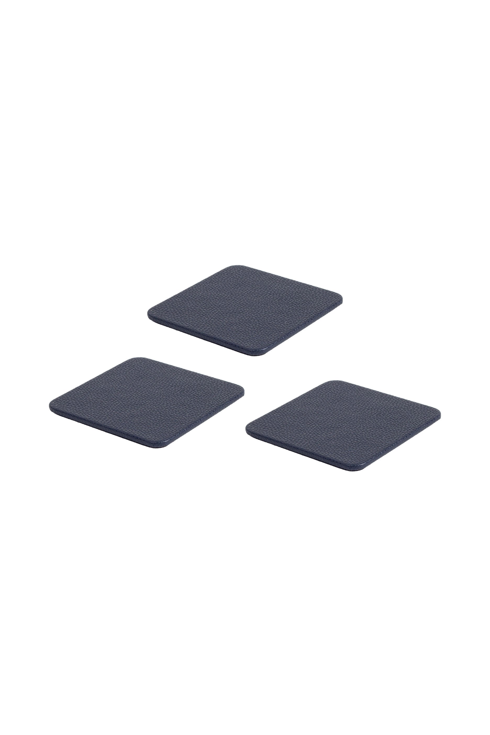 Leather Coaster Navy Blue 3 Pieces