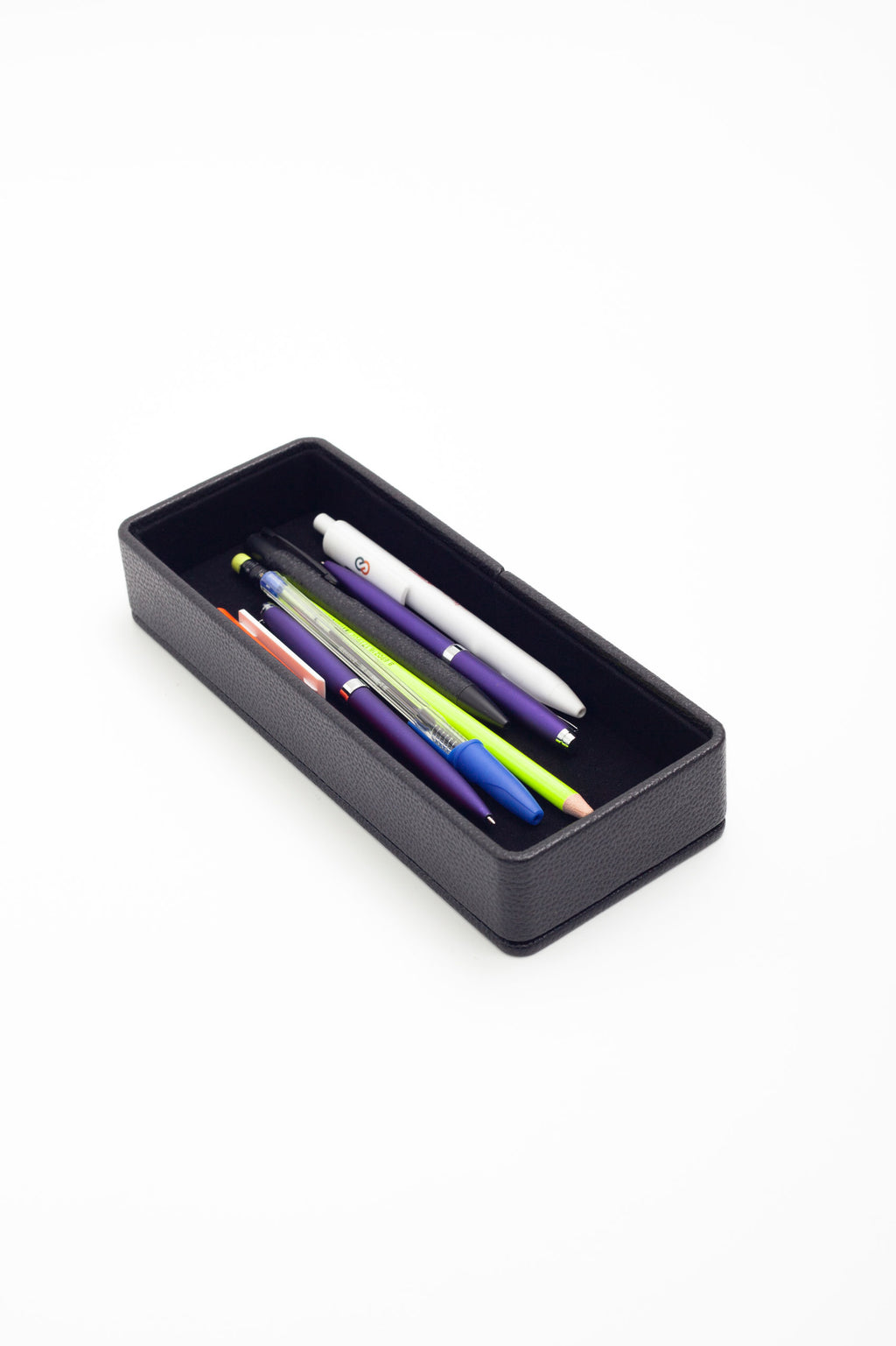 Felix Desktop Leather Horizontal Pencil Holder Black