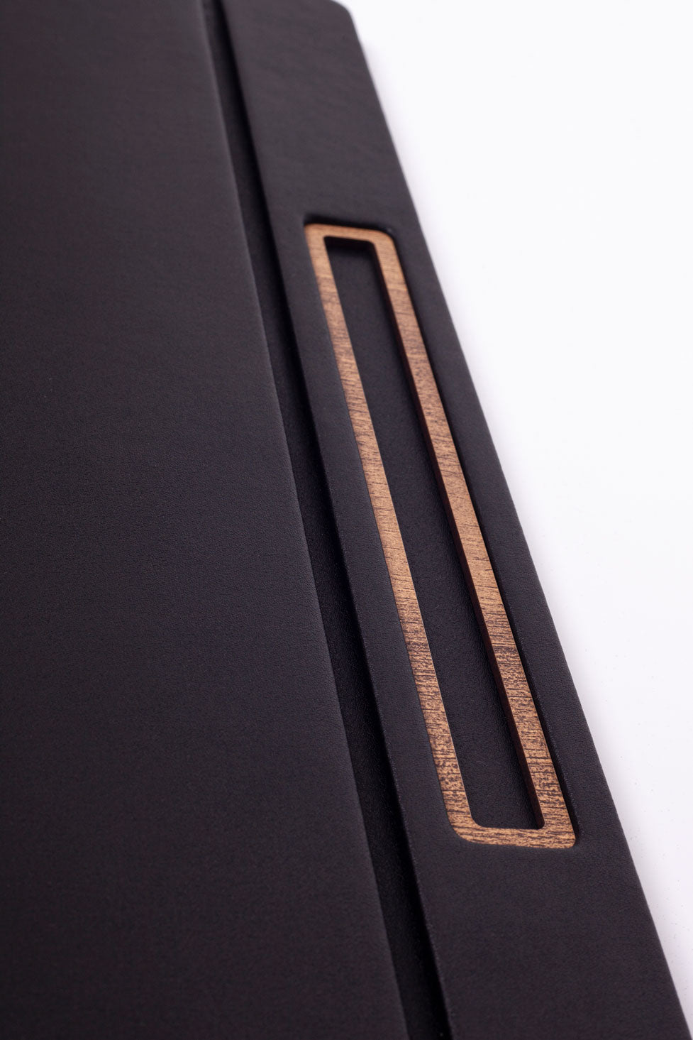 مكتب مغطى بالجلد، بسيط، خشبي أسود، مفصل، 50 × 35 سم