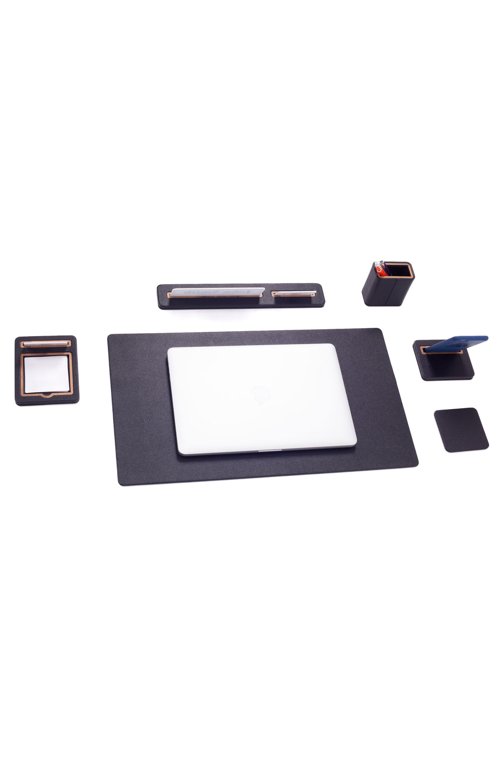 طقم مكتب ريجل الجلدي مكون من 6 قطع مع لوحة اسم للمكتب