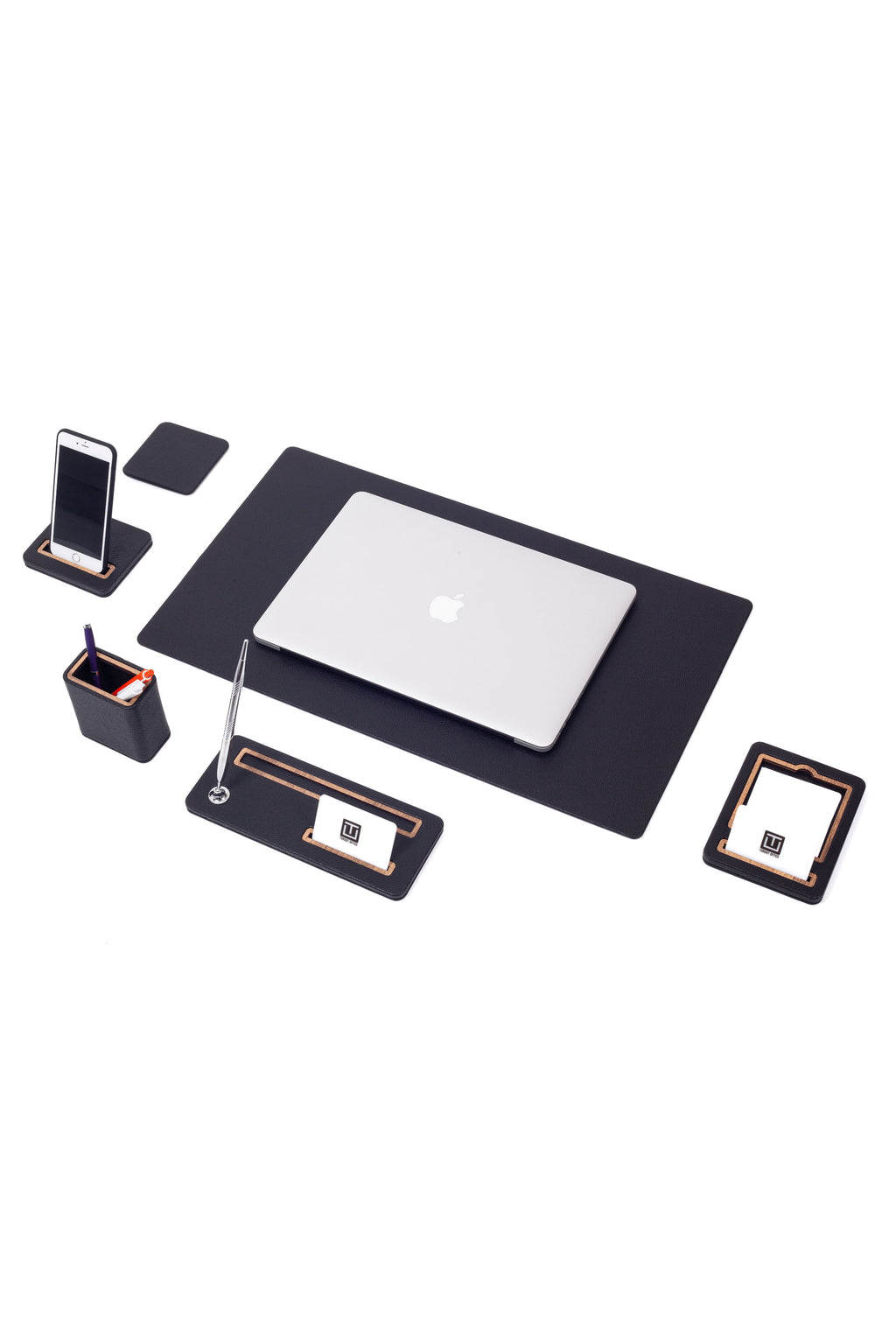 طقم مكتب من الجلد بورتو، 6 قطع