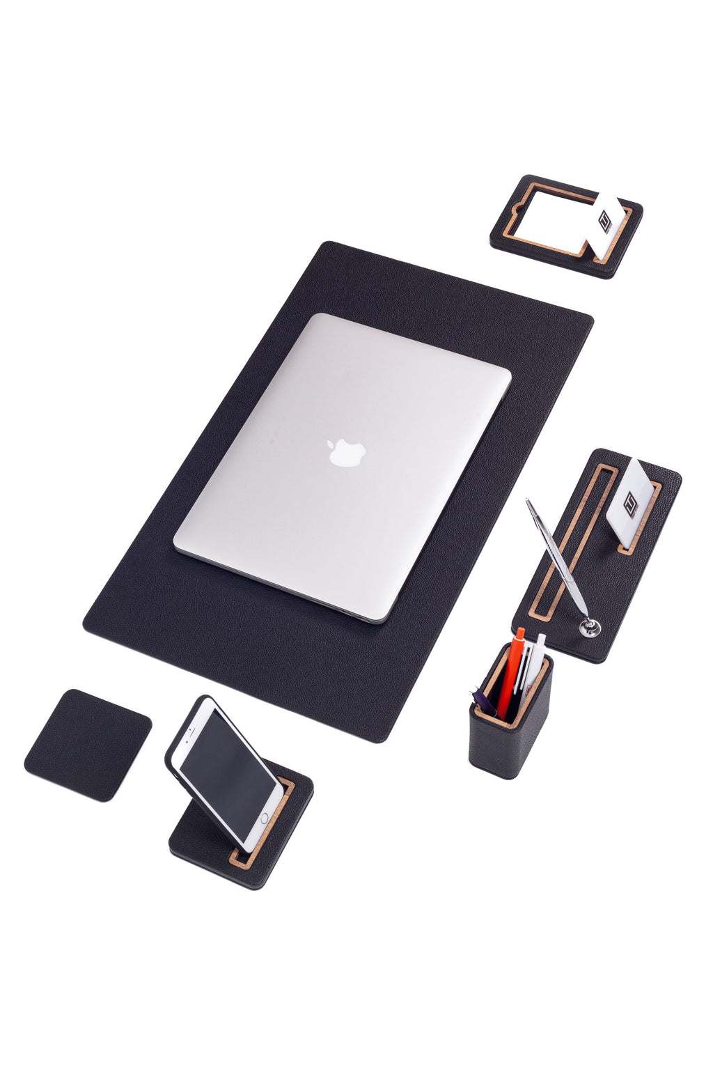 طقم مكتب من الجلد بورتو، 6 قطع