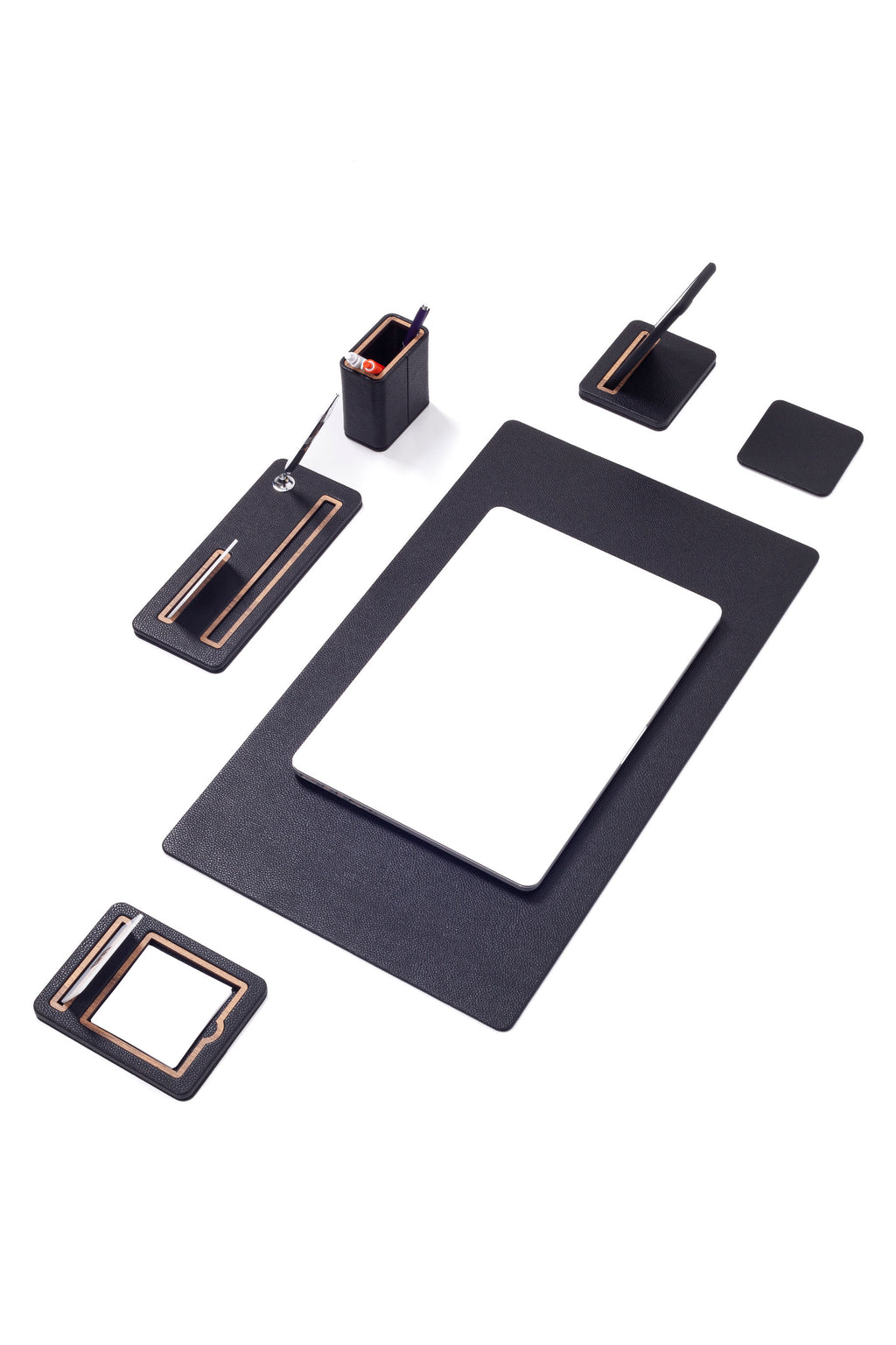 طقم مكتب من الجلد بورتو، 6 قطع