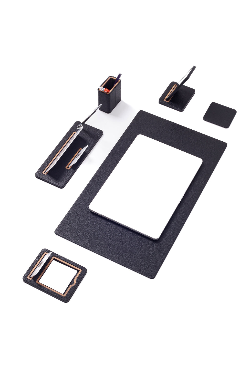 Cavalli Leather Desk Set 6 Pieces Desk with Nameplate