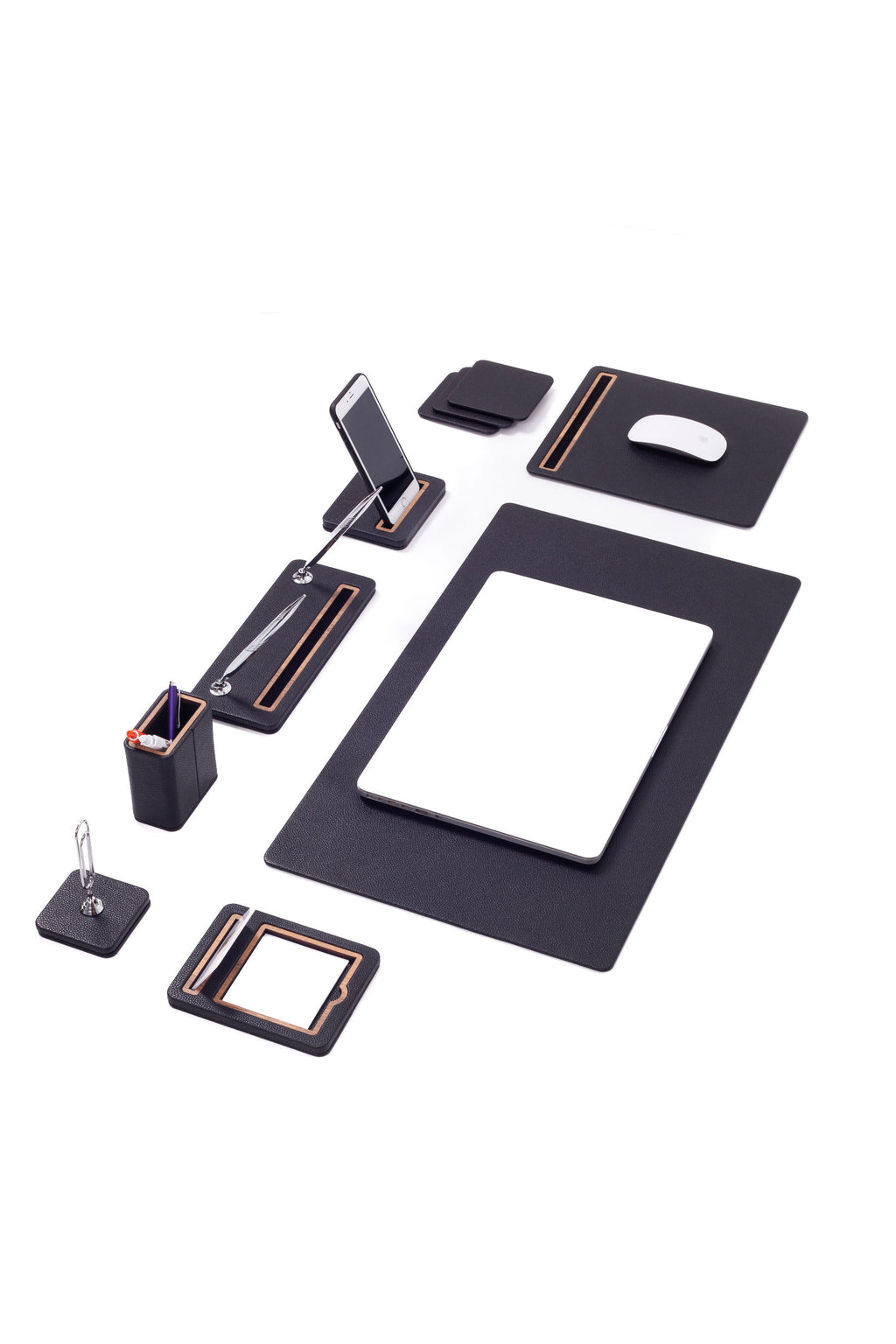 طقم مكتب جلد بيرّا، 8 قطع