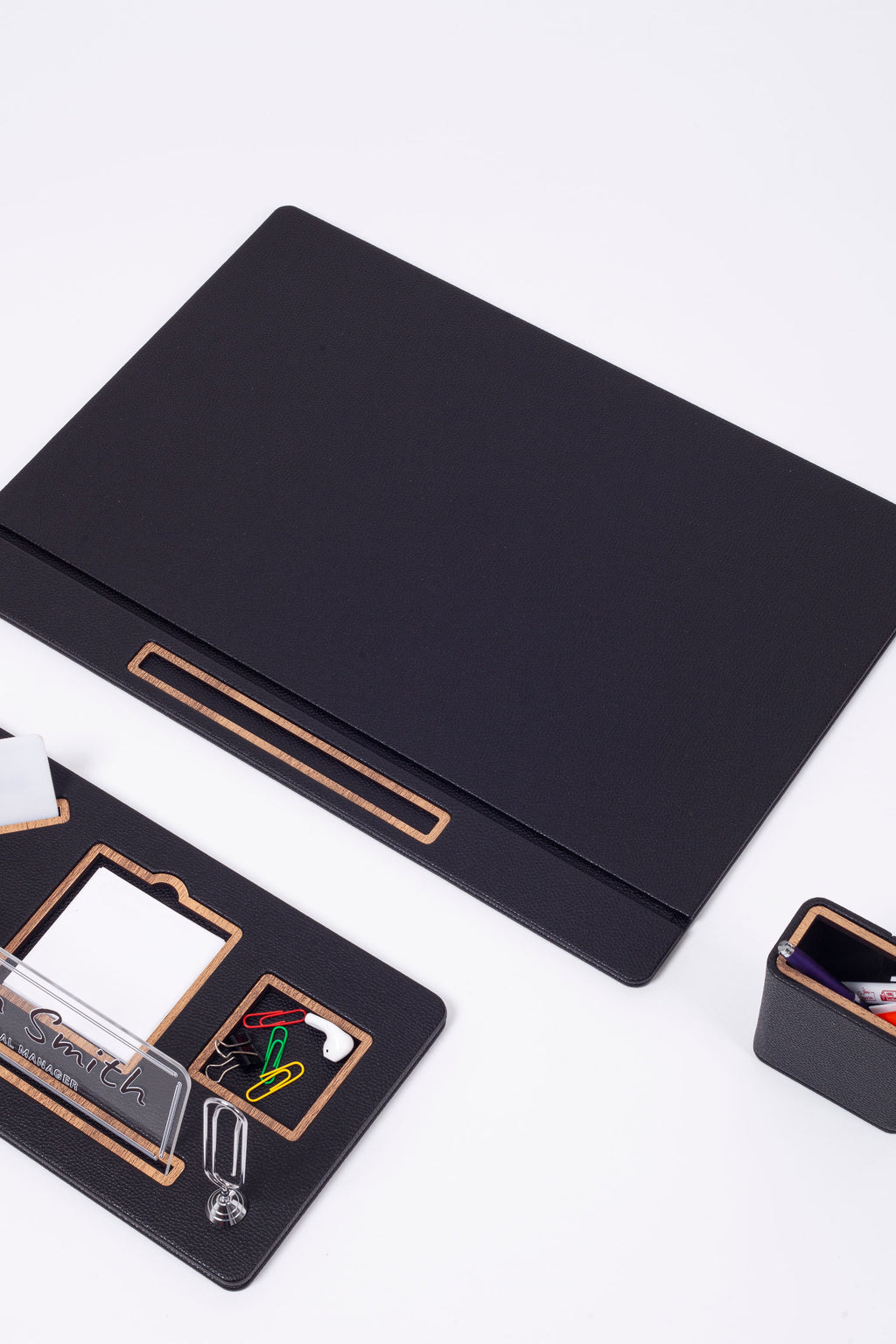 طقم مكتب جلدي رويال، 5 قطع، طراز غلاف.