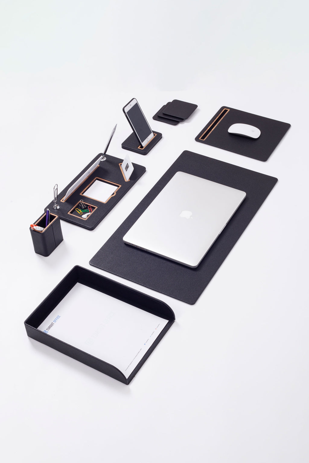 طقم مكتب جلدي رويال مكون من 7 قطع