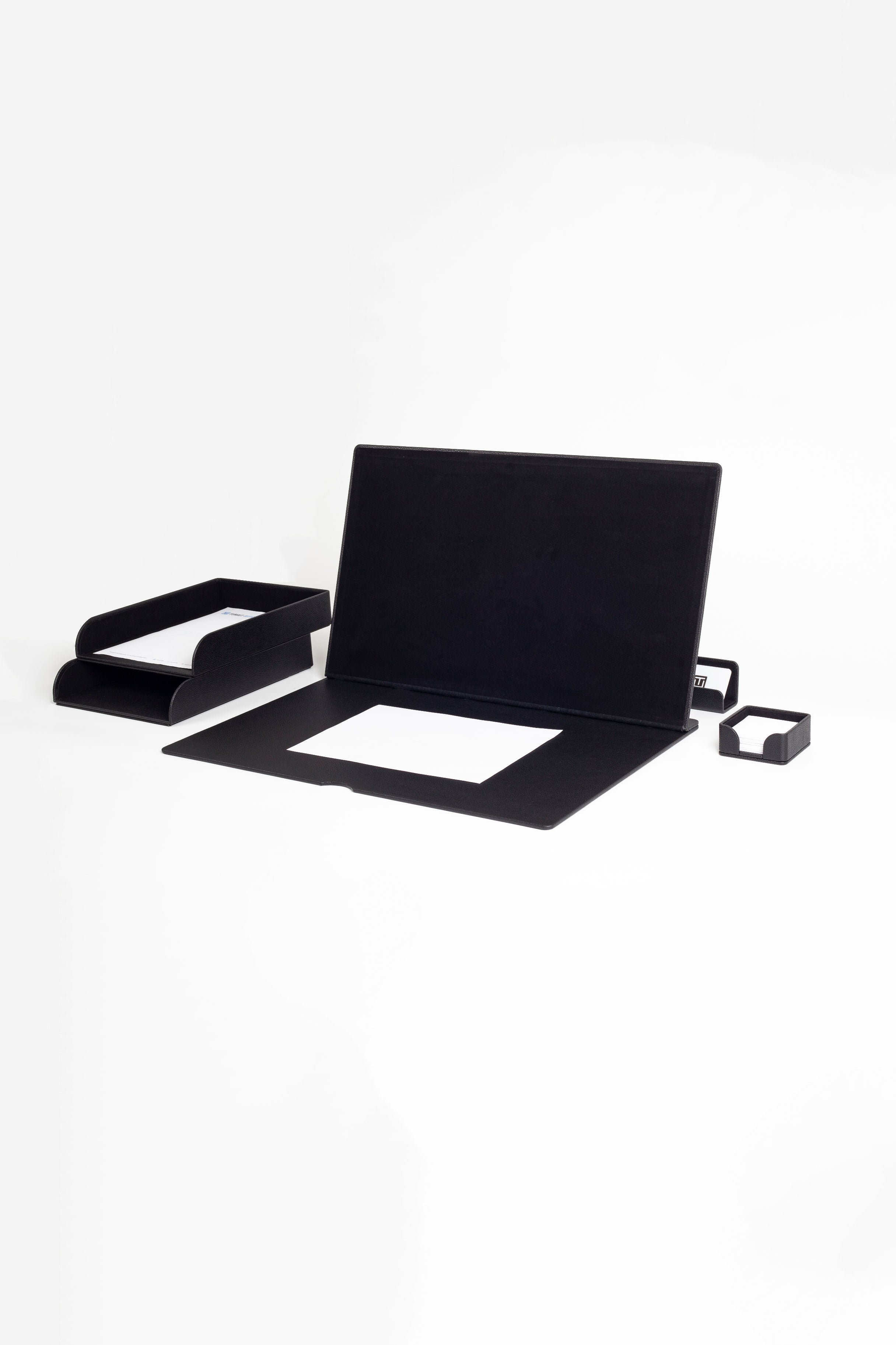 Fox Leather Desk Set Black 7 Pieces