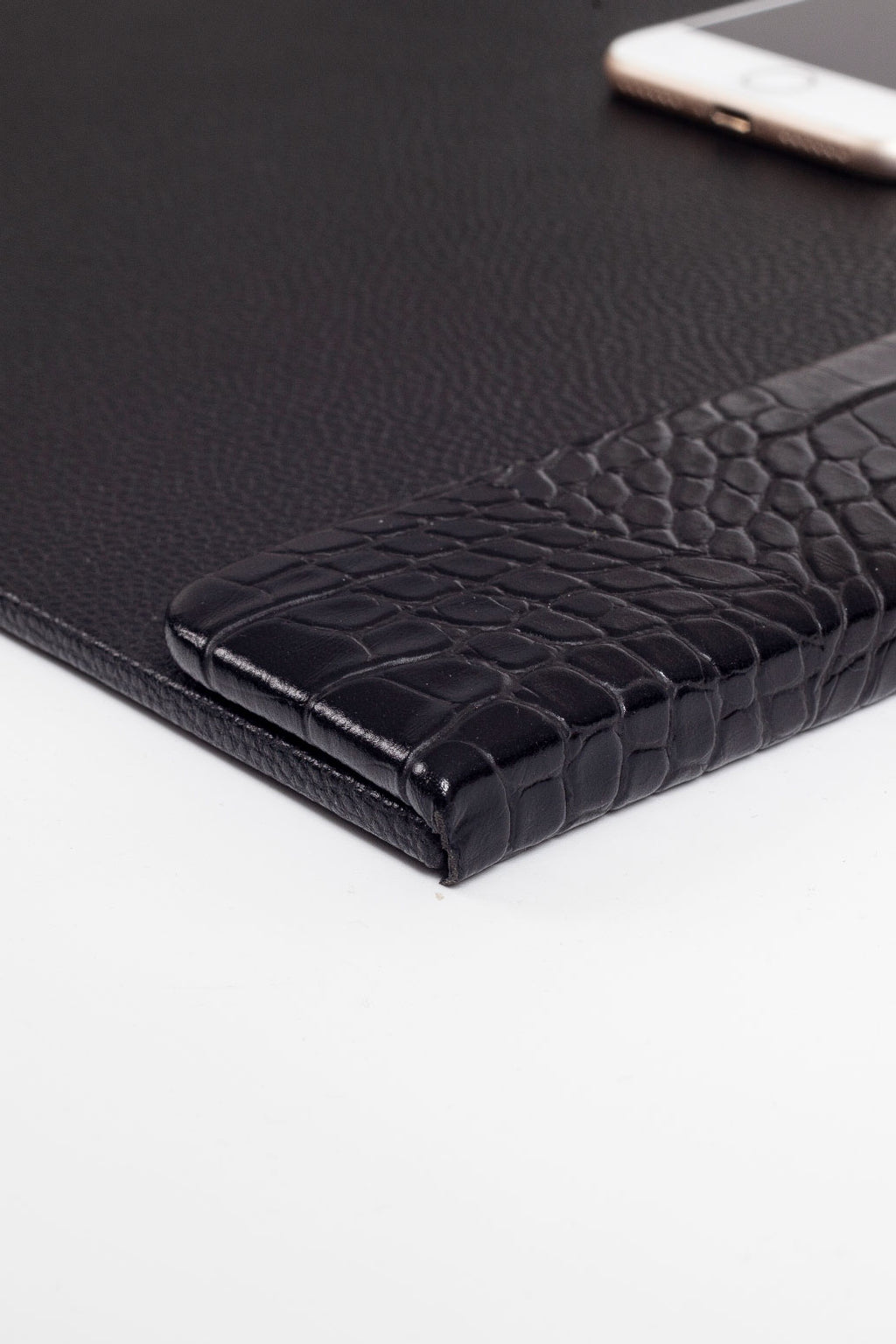 Loft Leather Desk Set Black 6 Pieces Vertical Coroco Detailed