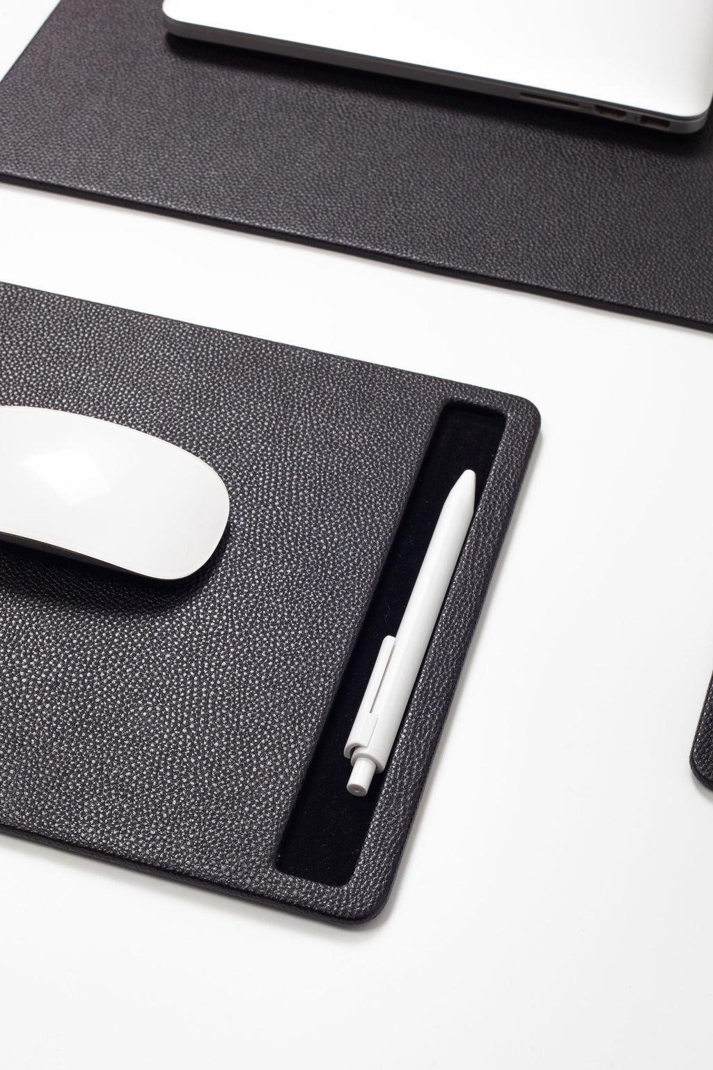 طقم مكتب أوسلو الجلدي أسود، 10 قطع