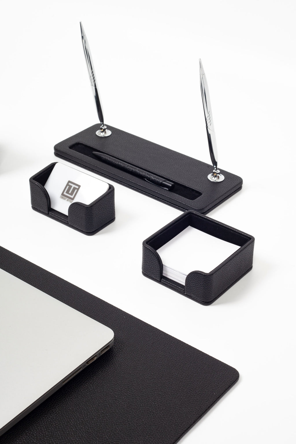 Roma Leather Desk Set Black 9 Pcs.