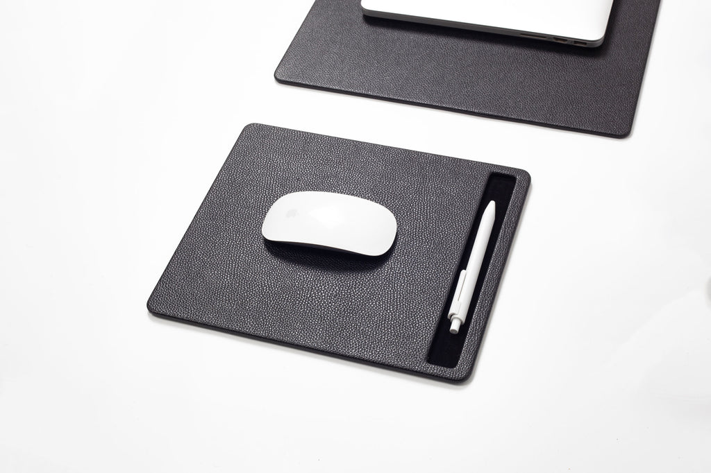 طقم مكتب روما الجلدي أسود، 10 قطع