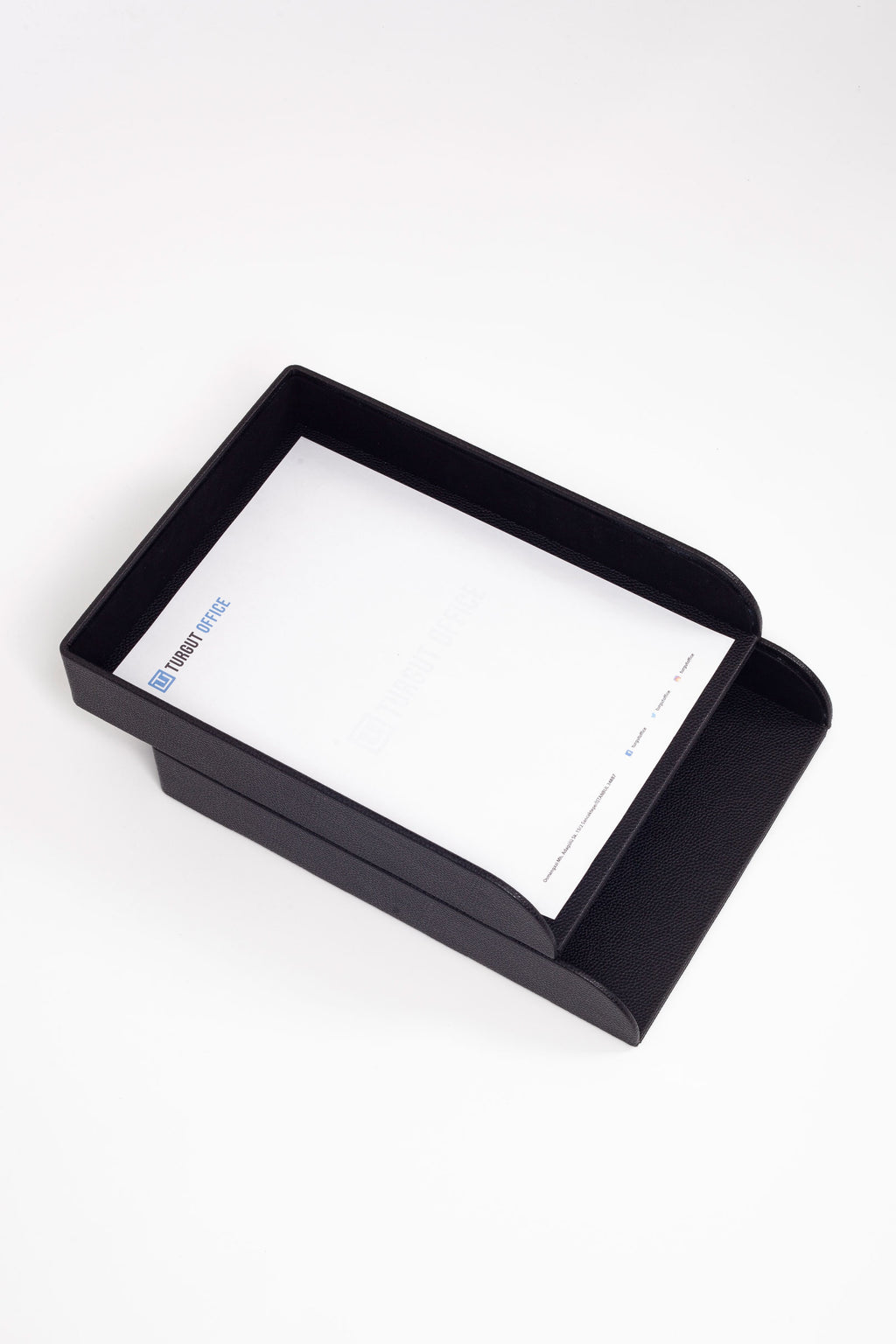 Felix Leather Document Rack Black Double
