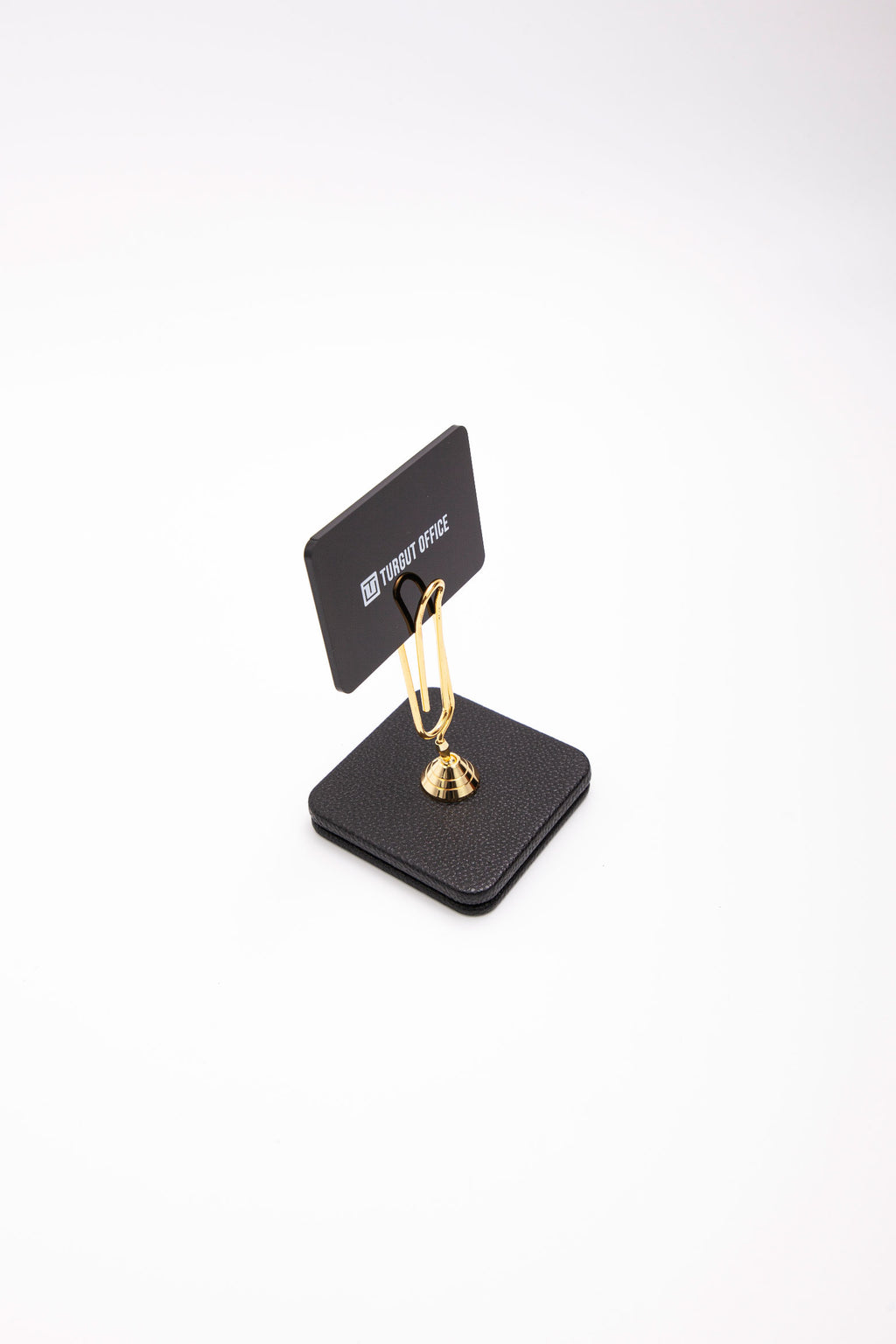 حامل ملاحظات جلدي بتفاصيل ذهبية