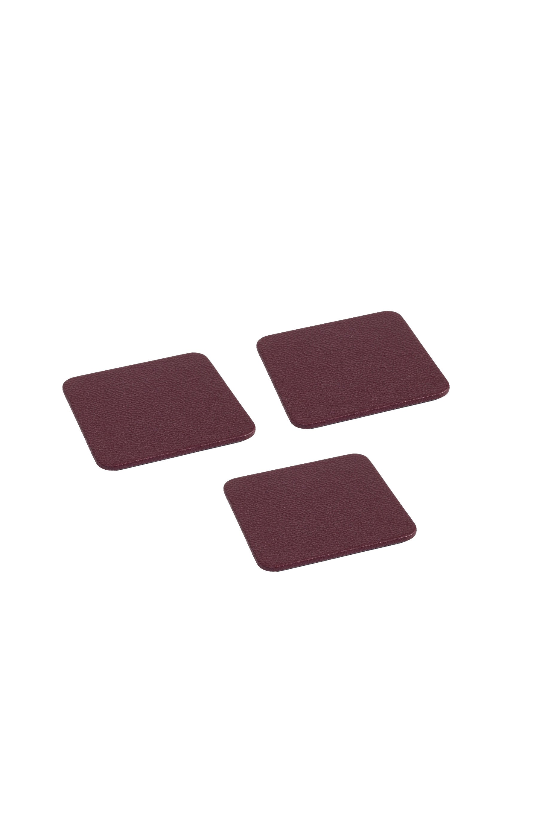 حاملات أكواب جلدية، أحمر كاردينال، 3 قطع